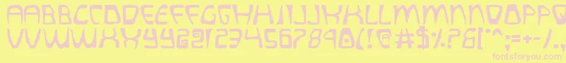 quatl Font – Pink Fonts on Yellow Background