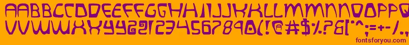 フォントquatl – オレンジの背景に紫のフォント