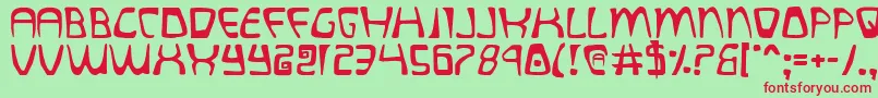 フォントquatl – 赤い文字の緑の背景