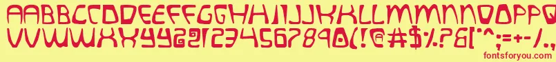 quatl Font – Red Fonts on Yellow Background