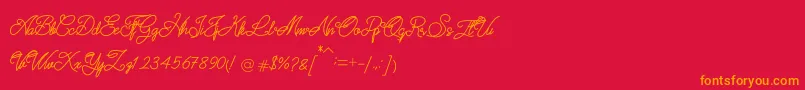 QUATTRO Font – Orange Fonts on Red Background