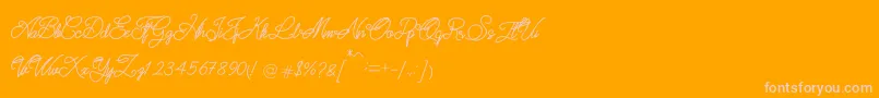 QUATTRO-Schriftart – Rosa Schriften auf orangefarbenem Hintergrund