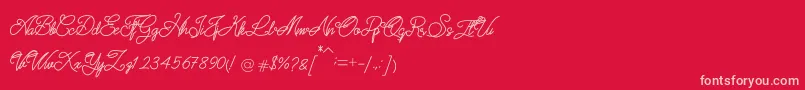 QUATTRO-Schriftart – Rosa Schriften auf rotem Hintergrund