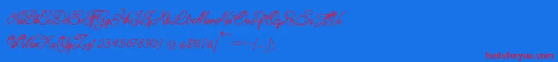 フォントQUATTRO – 赤い文字の青い背景