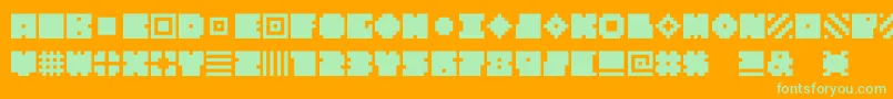 Qube Font – Green Fonts on Orange Background