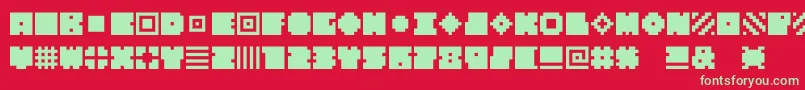 Qube Font – Green Fonts on Red Background