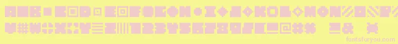 Qube Font – Pink Fonts on Yellow Background