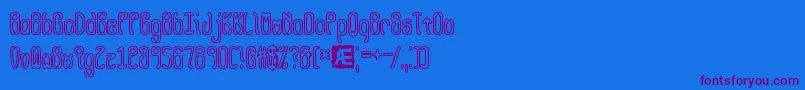 queasyol Font – Purple Fonts on Blue Background