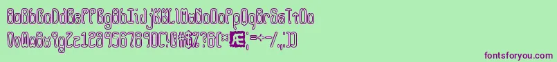 queasyol Font – Purple Fonts on Green Background