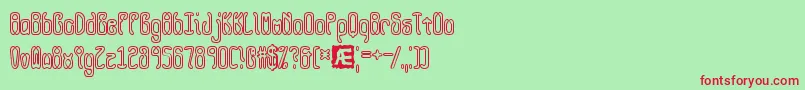 queasyol Font – Red Fonts on Green Background