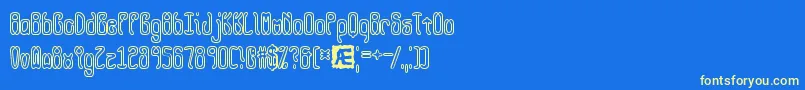 queasyol Font – Yellow Fonts on Blue Background