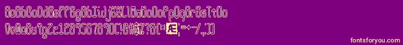 queasyol Font – Yellow Fonts on Purple Background