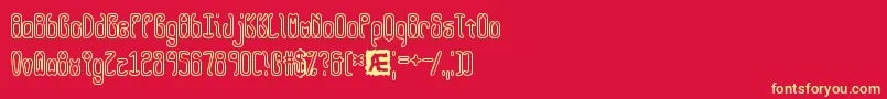 queasyol Font – Yellow Fonts on Red Background