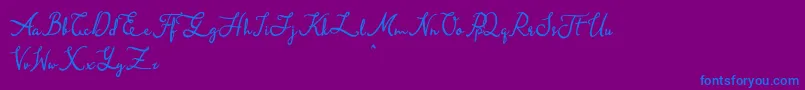 Queen Elena-Schriftart – Blaue Schriften auf violettem Hintergrund