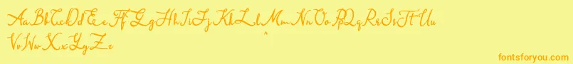 Queen Elena Font – Orange Fonts on Yellow Background