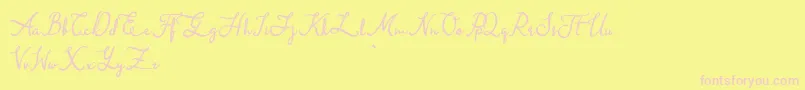 Queen Elena Font – Pink Fonts on Yellow Background