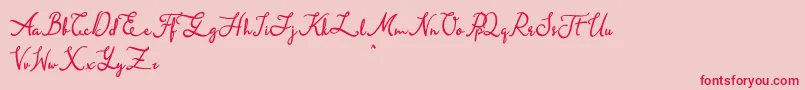 Queen Elena Font – Red Fonts on Pink Background