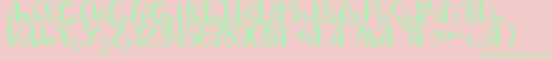 Queen Mataram Font – Green Fonts on Pink Background