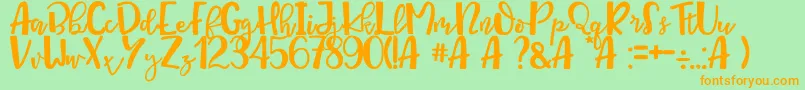 Queen Mataram Font – Orange Fonts on Green Background