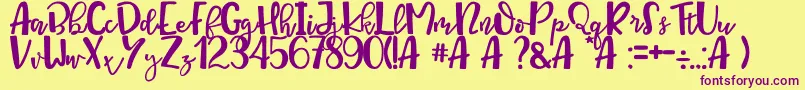 Queen Mataram Font – Purple Fonts on Yellow Background