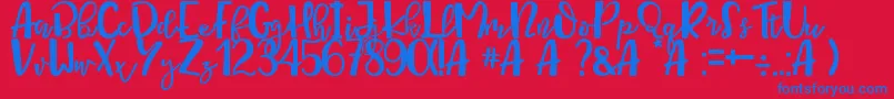 Queen Mataram Font – Blue Fonts on Red Background