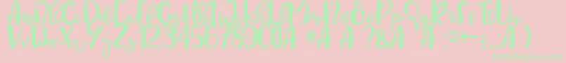 Queen Mataram Font – Green Fonts on Pink Background