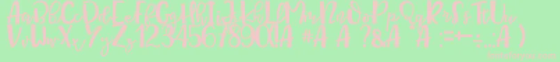 Queen Mataram Font – Pink Fonts on Green Background