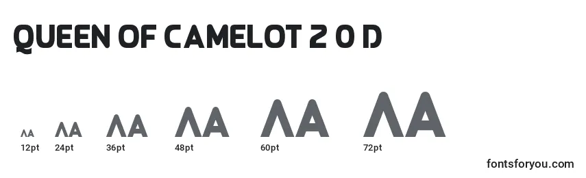 Размеры шрифта Queen of Camelot 2 0 D