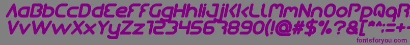 Шрифт Queen Of The Modern Age Bold Italic – фиолетовые шрифты на сером фоне