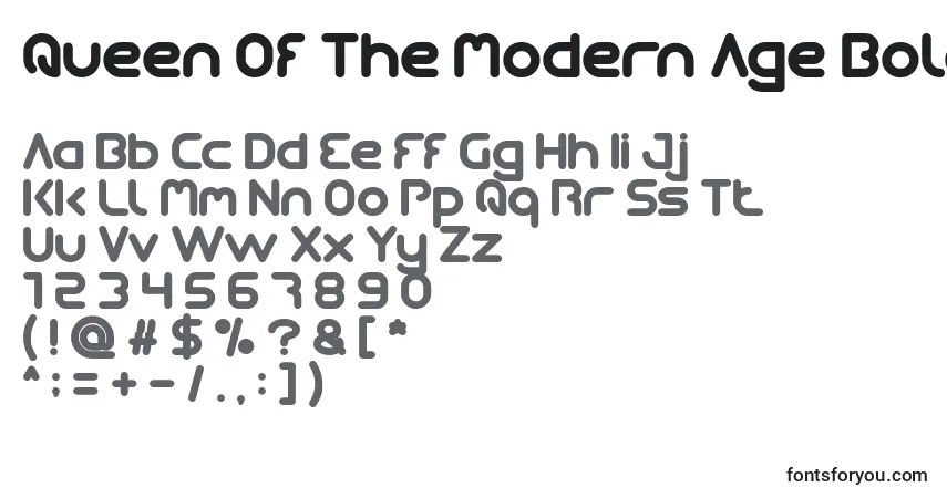 Schriftart Queen Of The Modern Age Bold – Alphabet, Zahlen, spezielle Symbole