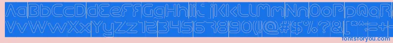 Queen Of The Modern Age Hollow inverse-Schriftart – Blaue Schriften auf rosa Hintergrund