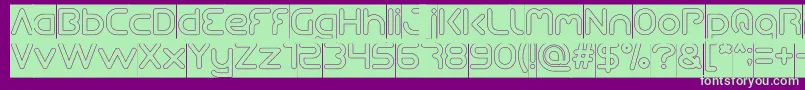 Queen Of The Modern Age Hollow inverse Font – Green Fonts on Purple Background