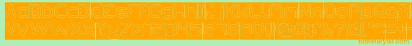 Queen Of The Modern Age Hollow inverse Font – Orange Fonts on Green Background