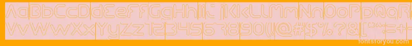 Queen Of The Modern Age Hollow inverse Font – Pink Fonts on Orange Background