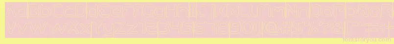 Queen Of The Modern Age Hollow inverse Font – Pink Fonts on Yellow Background