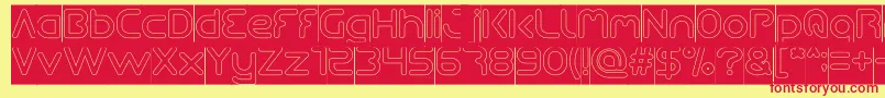 フォントQueen Of The Modern Age Hollow inverse – 赤い文字の黄色い背景