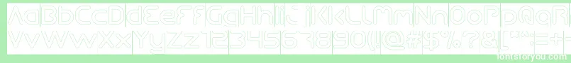 Queen Of The Modern Age Hollow inverse-Schriftart – Weiße Schriften auf grünem Hintergrund