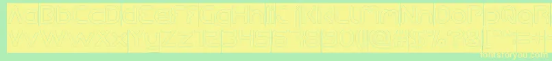 Queen Of The Modern Age Hollow inverse Font – Yellow Fonts on Green Background