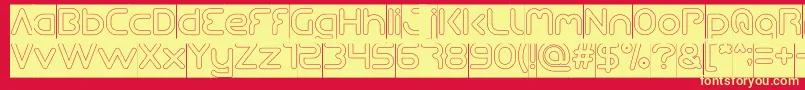 Queen Of The Modern Age Hollow inverse Font – Yellow Fonts on Red Background
