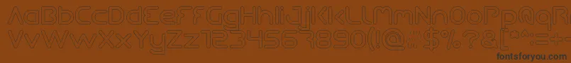 Queen Of The Modern Age Hollow-Schriftart – Schwarze Schriften auf braunem Hintergrund