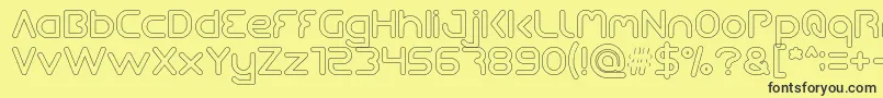 Шрифт Queen Of The Modern Age Hollow – чёрные шрифты на жёлтом фоне