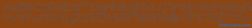 フォントQueen Of The Modern Age Hollow – 茶色の背景に青い文字