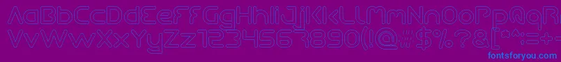 Queen Of The Modern Age Hollow Font – Blue Fonts on Purple Background