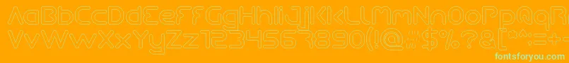 Queen Of The Modern Age Hollow Font – Green Fonts on Orange Background