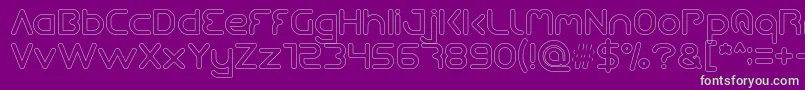 Queen Of The Modern Age Hollow Font – Green Fonts on Purple Background