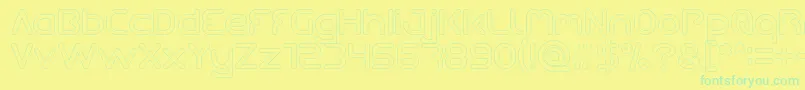 Police Queen Of The Modern Age Hollow – polices vertes sur fond jaune