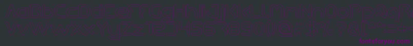 Queen Of The Modern Age Hollow-Schriftart – Violette Schriften auf schwarzem Hintergrund