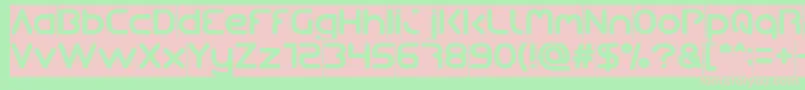 Queen Of The Modern Age Inverse-fontti – vaaleanpunaiset fontit vihreällä taustalla