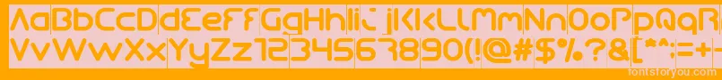 Police Queen Of The Modern Age Inverse – polices roses sur fond orange