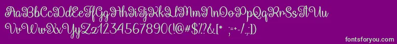 Queen Xylophia   Font – Green Fonts on Purple Background